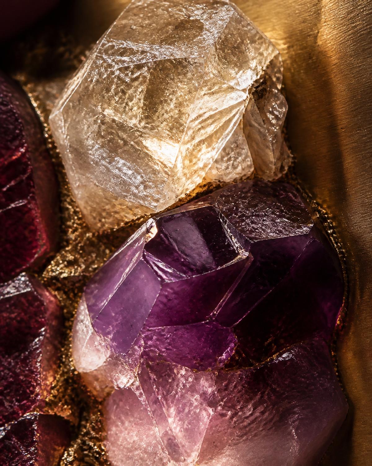 Crystal, brass — the material of Vapour Lamp